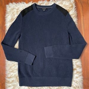Banana Republic suede shoulder cable sweater